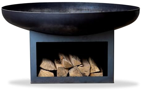 SOUK ONE Brasero Palma 60 cm, brasero de jardin avec protection contre les étincelles pour terrasse et balcon