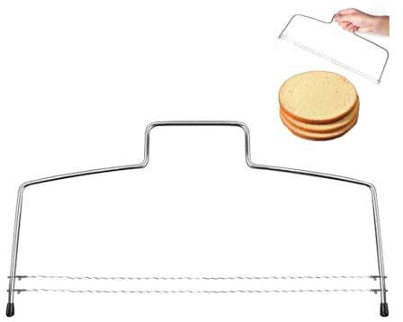 HIOQFR Tagliatorta a Filo Taglia Torte Torta Taglierina Affettatrice per Torta a Filo da Taglio Archetto Taglia Torta con 2 Fili Tagliatorte in Acciaio Inossidabile per Casa,Pasticceria,Regolabile