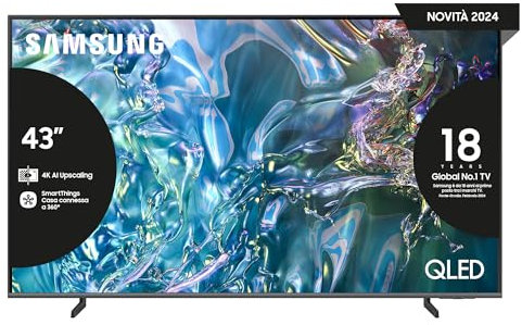 Samsung Smart TV 43 QE43Q64DAUXZT QLED, Upscaling, Procesador Quantum 4K Lite, AirSlim Design, DVBT-2, Q-Symphony & OTS Lite, Gaming Hub, Ultimate UHD Dimming, Titan Gray 2024 [Amazon EXCL.]
