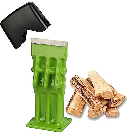 SPEED FORCE Firewood Kindling Log Wood Splitter – No Axe! Wedge Point Splits Firewood, 3 Inch Green with Safety Cover