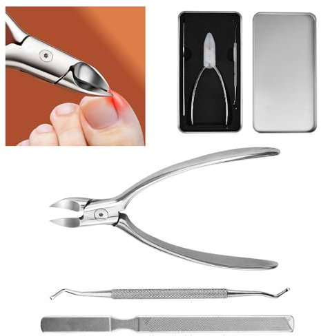 KYYGKY 3 PCS Kit de Pédicure, Pince Coupe Ongles, Pince Ongle Incarné, Outils de Pédicure, Pinces à Ongles, Pince Ongle Incarné Pied, Couteaux de Pédicure pour Couper les Ongles et les Pieds