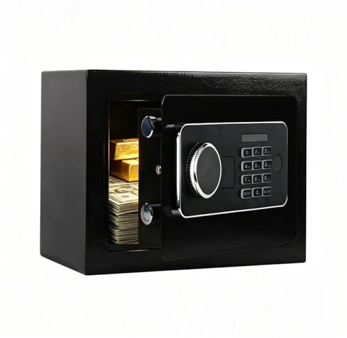 Safe Box, 31 x 20 x 20cm, Steel Home Office Safe, Security Cabinet Safe for Money Cash Valuables