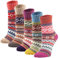 YZKKE 5Pack Womens Vintage Winter Soft Warm Thick Cold Knit Wool Crew Socks, Multicolor, free size, Multicolor