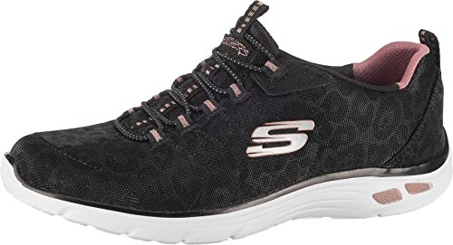 Skechers Women's Empire D'lux-spotted Trainers, Black Black Rose Gold Bkrg, 5.5 UK
