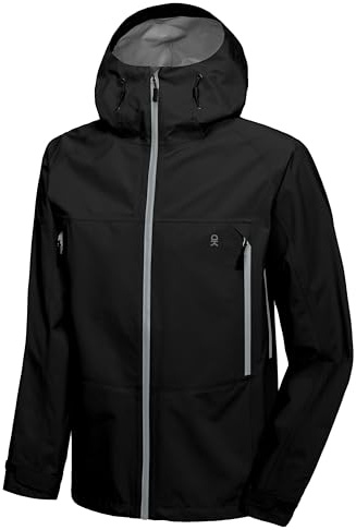 Little Donkey Andy Mens 3L Hardshell Full Zip Jacket Coat for Hiking,Mountaineering,Climbing Black XL
