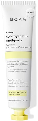 Boka Fluoride Free Toothpaste, Nano Hydroxyapatite Toothpaste, Appropriate for Sensitive Teeth - for Adult Oral Care - Lemon Lavender Flavor, 4 Fl Oz 1Pk US Manufactured