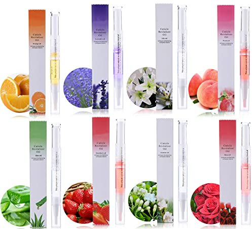 Cuticle Oil Pen for Nail Care,8PCS Nail Oil Pen with Natural Ingredients Revitalize Pen Gel Manicure Pedicure nail art Treatment (Mix)