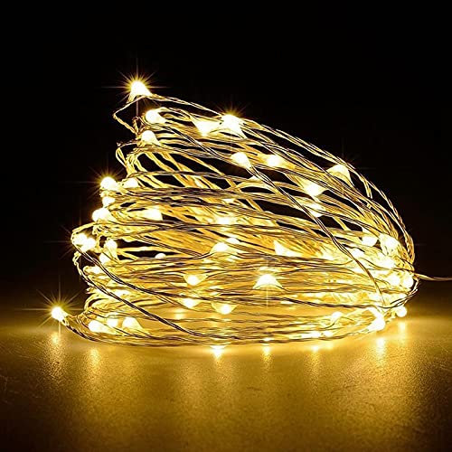 Jsdoin Fairy Lights, 2 PCS 50 LED Battery Operated String Lights Copper Wire Light for Indoor Outdoor Lighting, Bedroom, Wedding Decor, Party, Christmas, Tree Decoration(5M/16ft, WarmWhite)