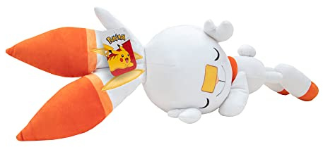 Pokémon PKW2704 - 45cm Schlafendes Plüsch - Hopplo, offizielles Pokémon Plüsch