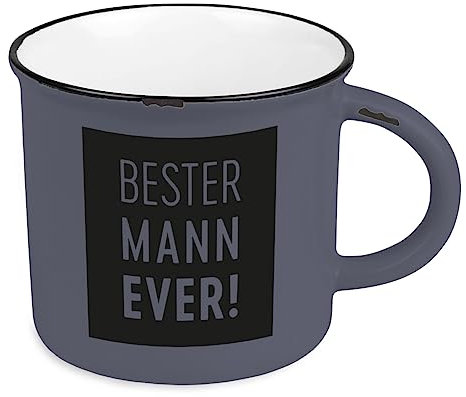 Kaffeetasse vintage| Keramik Becher zum verschenken | 400 ml | Bester Mann Ever!, Weiß