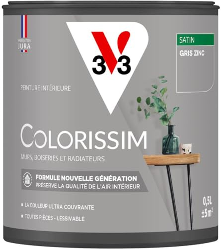 V33 Peinture multi-supports Colorissim® Gris zinc satin 0,5L