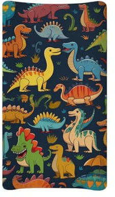 BYCHECAR Copertura per fasciatoio, motivo: dinosauro, per bambini e ragazze, morbida e traspirante
