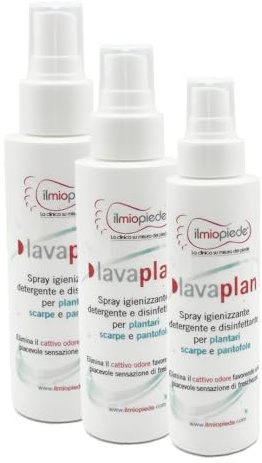 Lavaplan Spray antibatterico, disinfettante e detergente. Pulisce e igienizza a fondo plantari e scarpe, elimina il cattivo odore! Special Pack 3 spray!