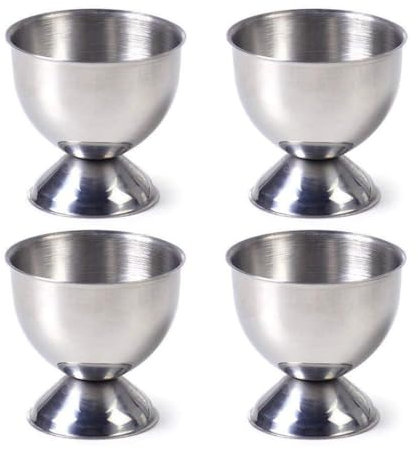 PIQIUQIU Lot de 4 porte-coquetiers en acier inoxydable - Pour restaurant, maison, cuisine