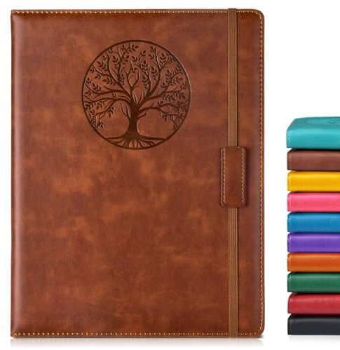 Biuwory Lined Journal Notebook for Women Men,256 Pages A4 Large Hardcover Leather Journals for Writing,Travel,Business,Work,School,College Ruled Notebooks for Note Taking, Diary Notepad 8.6×11