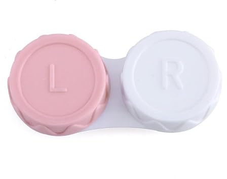 Hrlace kontaktlinsbehållare set 10 stycken för mjuka/hårda linser läckagesäker resa kontaktlinsbehållare färgglad förvaringslåda bärbar kontaktlinsbox för hem och resor, ROSA