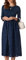 GRACE KARIN Blaues Damenkleid 3/4-Ärmel Langes Kleid mit Taschen Business-Arbeits- und Bürokleid Marineblau M