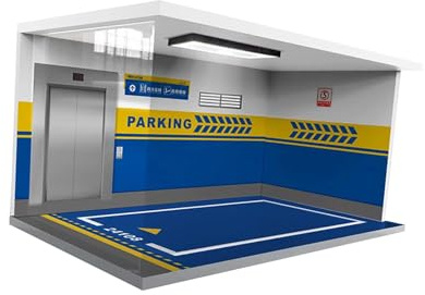 Generic Vitrine pour Modèles Réduits 1/18 avec éclairage, Espace de Stationnement En Acrylique, bleu