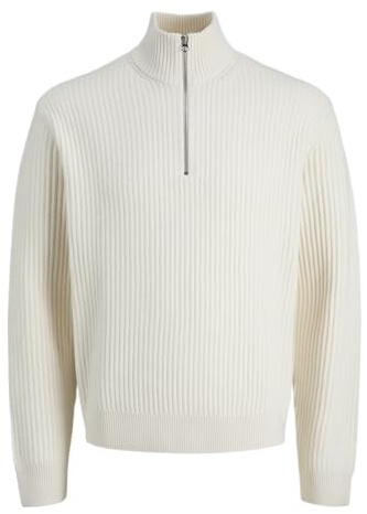 JACK & JONES Jcogrid stickad halv dragkedja, Havssalt, M