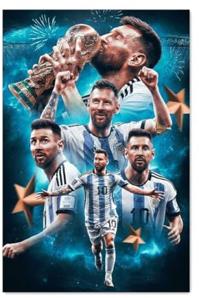 Fotbollsstjärna, affischer, fotbollsstjärnor konsttryck – konstnärlig duk väggdekoration 40 x 60 cm (utan ram) (F)