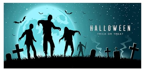 Banner Garage di Halloween,Coperte di Porte di Garage di Halloween,Grande Banner Appeso Vintage Tela Di Sfondo Della Murale,Decorazioni di Festa di Halloween