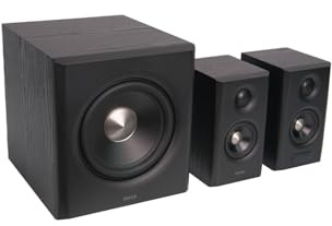Edifier S355DB - Sistema di altoparlanti Hi‑Res 2.1, 150 W RMS, subwoofer wireless da 5,8 GHz, HDMI eARC, LDAC Bluetooth 6.0, USB-C, ottico, coassiale, DSP Tri-Amp DSP, design premium (nero)