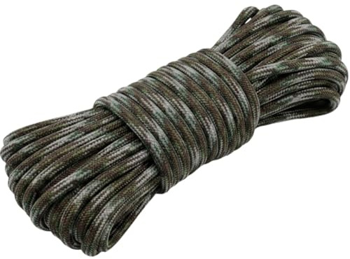 Lumonic 10m Paracord 4mm Camuflaje verde militar | 100% nailon | 7 núcleos, funda de 32 filamentos | Capacidad de carga máx. 250 kg | correa para perro, pulsera, outdoor, bushcraft, cuerda para tienda