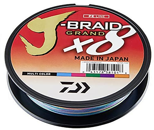 New Daiwa J-Braid Grand X8 58lb / 0.28mm dia / Multi Colour / 300m - JBG0.28-300MC