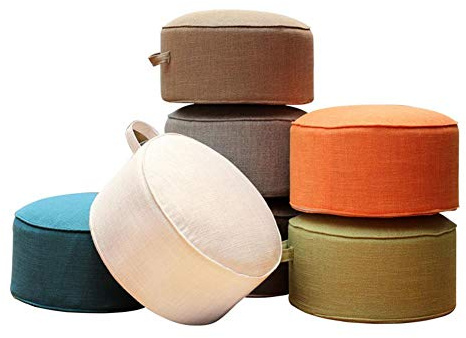 Ardentity Méditation, Coussin Yoga Zafu Rond Hauteur d'assise 20 cm Coussin Yoga Sol Rond pour Jetée Sol, Table Basse, Balcon, Baie vitrée