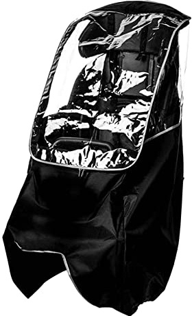 sharprepublic Child Bike Seat Rain Cover Children PVC Rain Cover Bicycle Rear Seat Baby Saddle Protection Black Pocketable Shield