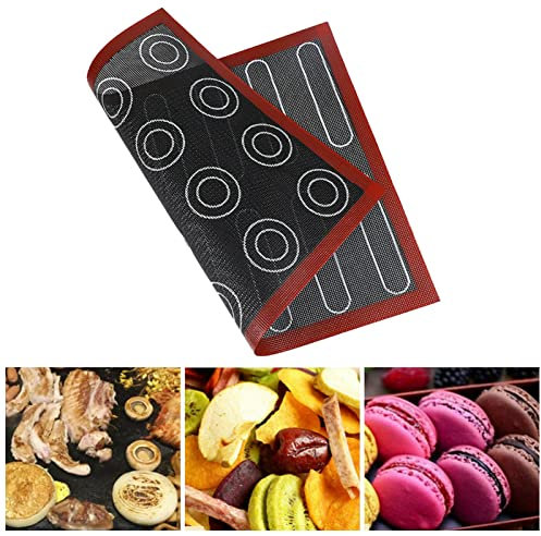 Tappetino da forno in silicone, macaron, tappetino per impasto, fodera per forno, antiaderente in silicone per biscotti, macaron, teglie, pizza, tostapane, torte e pane