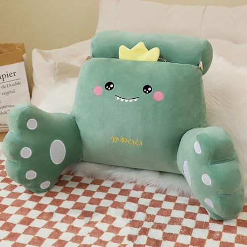 Almohada de Lectura para Cama Almohadas Respaldo 2 en 1 Rollo Cuello sofá Multifuncional cojín abrazar cabecera Soporte Espalda Almohadilla Ver televisión Juegos Oficina (Size:50×70cm,Color:Verde)