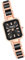 MICGIGI Damen Quarz Armbanduhr Rechteckig Einfacher Zifferblatt Analog Uhr mit Legierung Armband (Schwarz Zifferblatt)