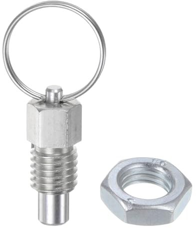 QUARKZMAN Pasador de Resorte con Anillo de Tracción Tamaño de Rosca 7/16˝-14 Longitud de Rosca de 0.51 Cabeza Plana de Acero al Carbono Pasador Retráctil No Bloqueable