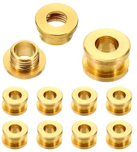 PATIKIL 10 pcs mm 1/5 pouce Solide Laiton Trou Œillets Laiton Ton | Plat Auto Dos Œillets avec Rondelle pour Cuir Artisanat