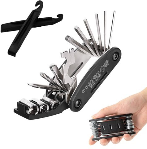 Fahrrad Multitool 16-In-1,Faltbares Fahrradwerkzeug,Fahrradwerkzeug,Multitool Fahrrad,Fahrrad Multitool,Fahrrad Werkzeugset,Fahrradwerkzeug für Unterwegs,für Unterwegs Fahrrad-Multifunktionswerkzeug