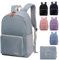 Leichter faltbarer Rucksack von 20-35 L, Studentenrucksack, kleiner wasserfester, haltbarer und stapelbarer Rucksack für Frauen, Männer, Camping im Freien, Reisen, Wandern und Radfahren (Grau)