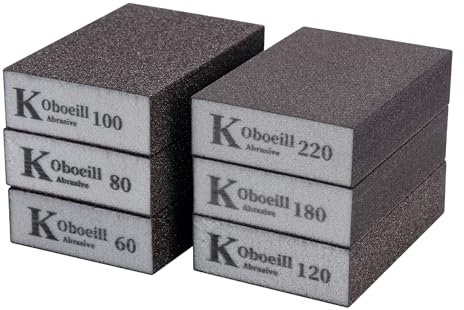 6 Stück Schleifschwämme, 60/80/100/120/180/220 Körnung Schmirgelpapier waschbar wiederverwendbar, Handschleifer, 6 Verschiedene Schleifschwamm Holz zum polieren von verschiedenen Materialien