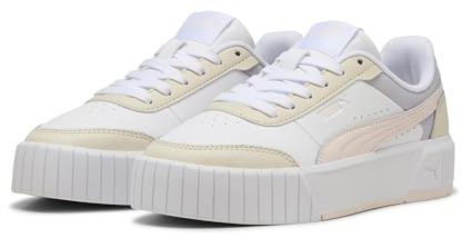 PUMA Carina MIA JR Sneaker, White-Jasmine Flower-Alpine Snow, 38 EU, Puma Weiße Jasminblüte Alpenschnee, 5 UK