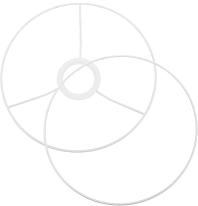 TOBBOMEY Marco Redondo de Alambre para Pantalla de Lámpara E27, Soporte Metálico DIY para Lámpara de Mesa y Techo, Diámetro 25 Cm, Multifuncional para Iluminación del Hogar,