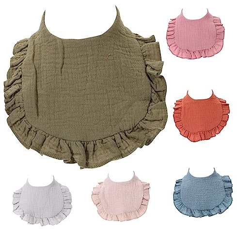 SHOWERORO 6st Bandana Haklappar Vattentåliga Dregglis För Pojkar Och Flickor Och Hudvänliga i Färgerna Denimblå Tegelröd Och Höstgrön Perfekta För Matning Och Dreglande