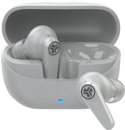 JLab Go Pods ANC Öronsnäckor - Trådlösa Bluetooth Brusreducerande, Molnvit | Hybrid Active Noise Cancelling Bluetooth, 26+ H speltid, IP55, anpassningsbart ljud via app, Multipoint, tydliga samtal