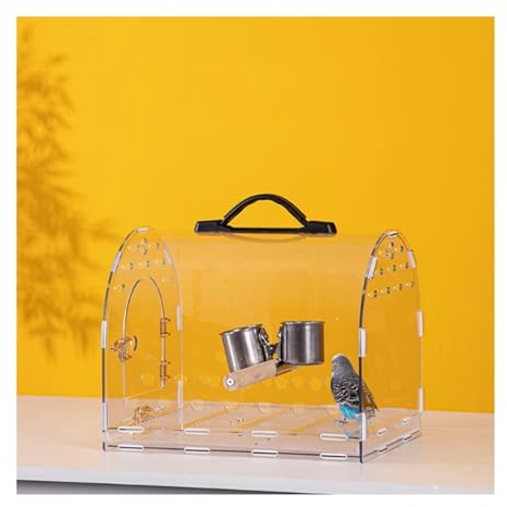 Bekväm Fågelbur Transparent papegojbur Avhämtningbur Bärbar Avhämtningbur Påse Avhämtningbur Papegoja Akryl Special Praktisk(Medium)