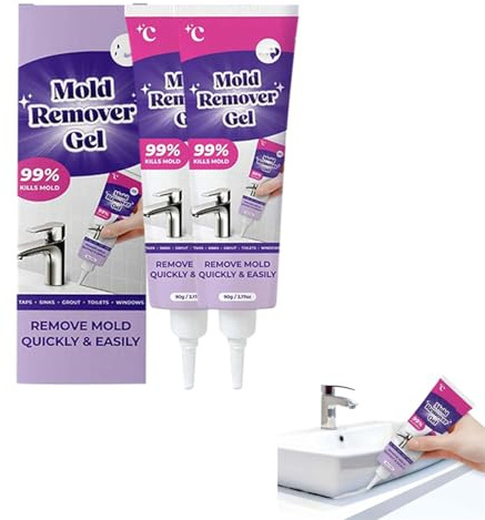 Gel di rimozione di muffe, Powerful Cleaning Gel, penetra in profondità tutte le superfici, non danneggia la superficie per giunti di piastrelle da cucina, pareti e giunti (2 pezzi, 90 g)
