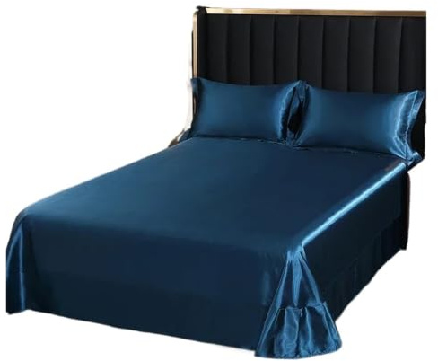 LuoAXINN Satin sängkläder set silke lakan och örngott lakan fläckigt silkeslent set drottning (färg 16, 170 x 230 cm 3 st set)