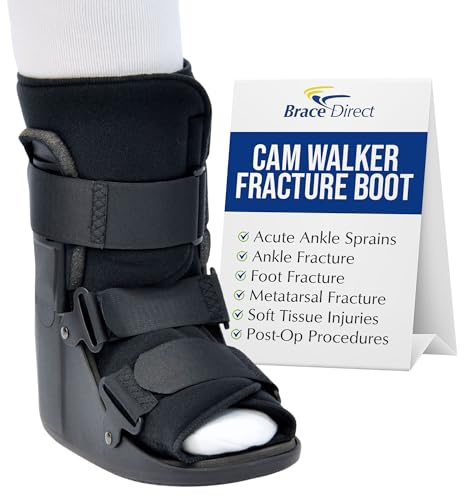 Brace Direct CAM Walker Fracture Boot Short - Lightweight Walking Boot for Foot & Ankle Injuries, Sprains & Stress Fractures - Doctor-Recommended (Men’s 4.5–7 / Women’s 6.5–8)