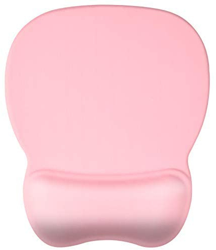 EooCoo Mouse Pad with Gel Pad Wrist Support and Anti Slip Silicone Base, 4mm - Pink