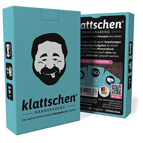 DENKRIESEN - klattschen® Männerabend | Das ultimative Partyspiel für legendäre Abende | Kartenspiel für 2+ Spieler ab 16+ Jahren | Lustige und spaßige Spieleabende garantiert! | Geschenkidee