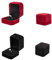 2 Piezas Caja de Anillo de Terciopelo, Caja de Regalo de Terciopelo Clásico, Caja de Terciopelo para Anillo, Caja de Anillo de Terciopelo Compromiso, para Proposición, Compromiso, Boda (Rojo, Negro)
