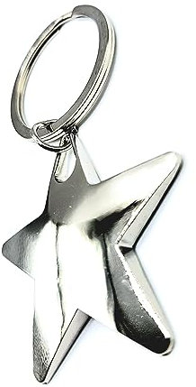 SNS Components Porte-clés en métal lourd en forme d'étoile argentée, Argenté., M